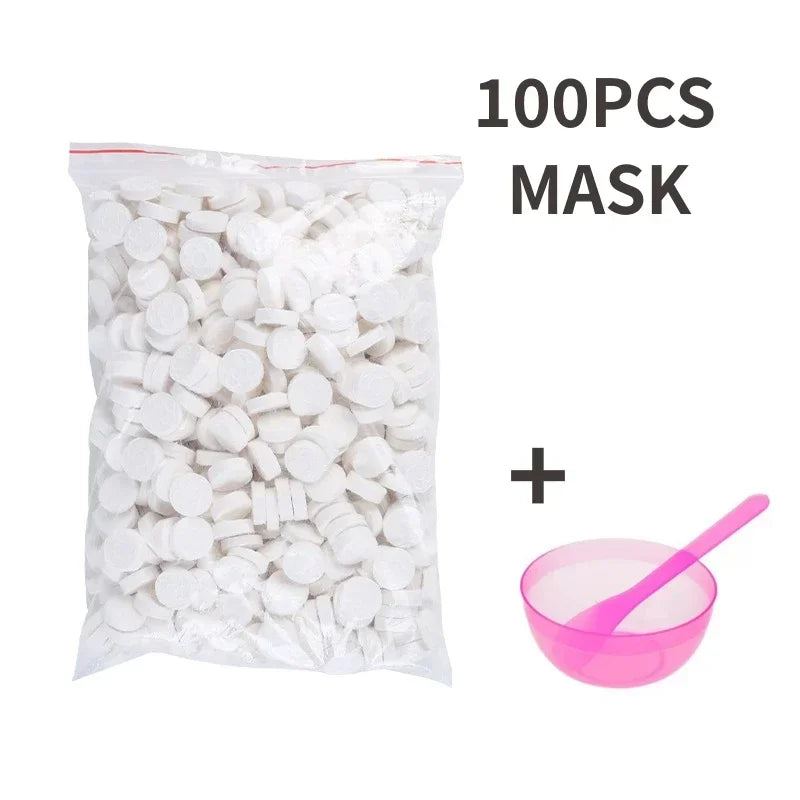 Povei Compressed Facial Mask Set Skin Care Cotton Wrapped Masks