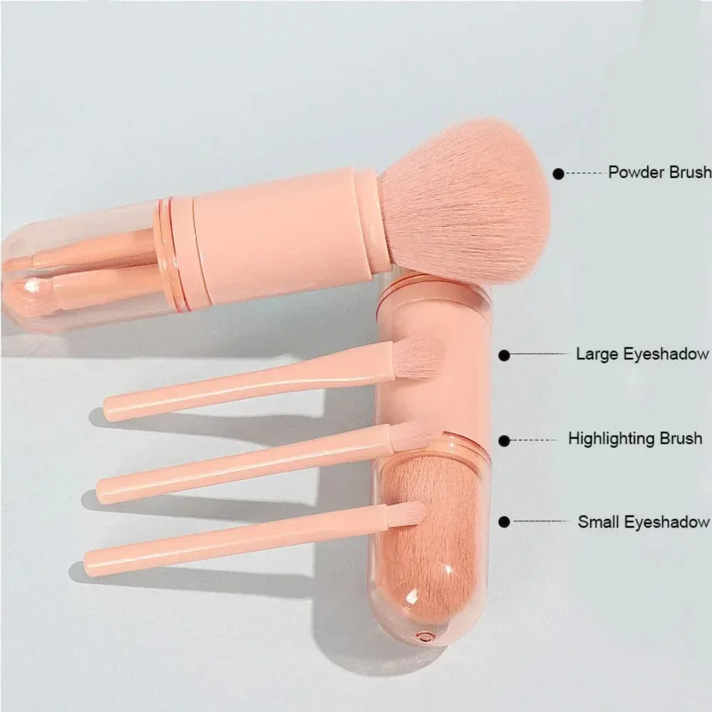 Povei 4-Piece Telescopic Makeup Brush Set for Travel and Beauty Essentials