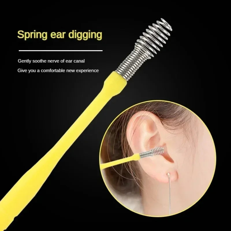 Povei Ear Cleaner Set: Soft Spiral Ear Care Spoon Tool for Gentle Earwax Removal