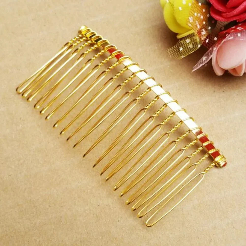 Povei 20 Teeth Metal Hair Comb Claw Hairpins for Wedding Jewelry Crafting