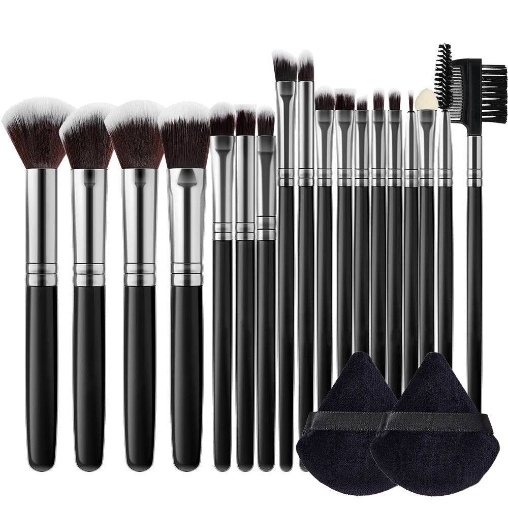 Povei 18PCS Makeup Brush Set Premium Synthetic for Flawless Beauty Makeup