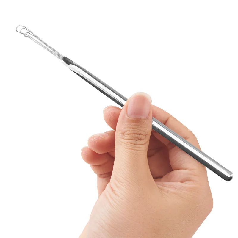 Stainless Steel Earpick Curette Cleaner by Povei: Handle Design for Ear Wax Removal