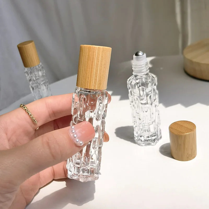 Povei 10ml Thick Glass Rollerball Perfume Essential Oil Travel Bottle