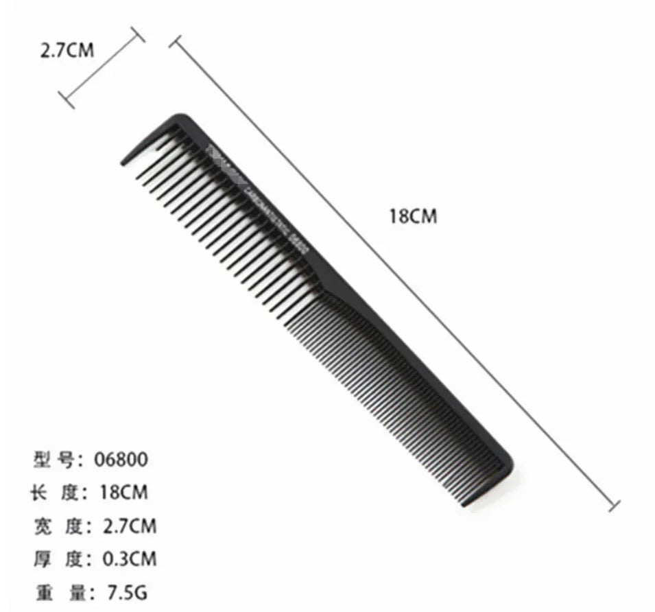 Povei Black Metal Pin Fine-Tooth Comb for Hair Styling