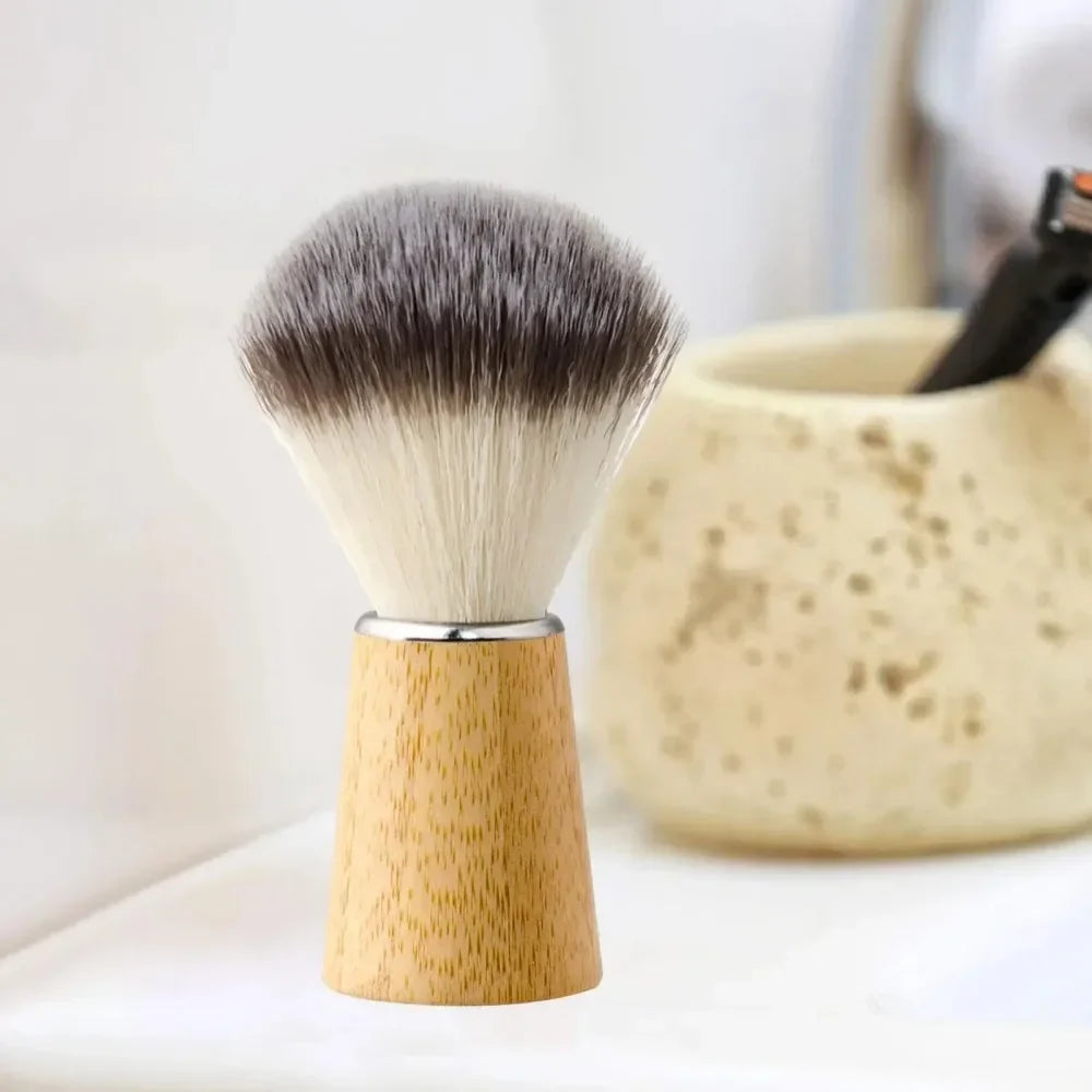 Povei Beard Shaving Brush: Synthetic Bristles Wet Shave Tool for Gentle Facial Cleaning