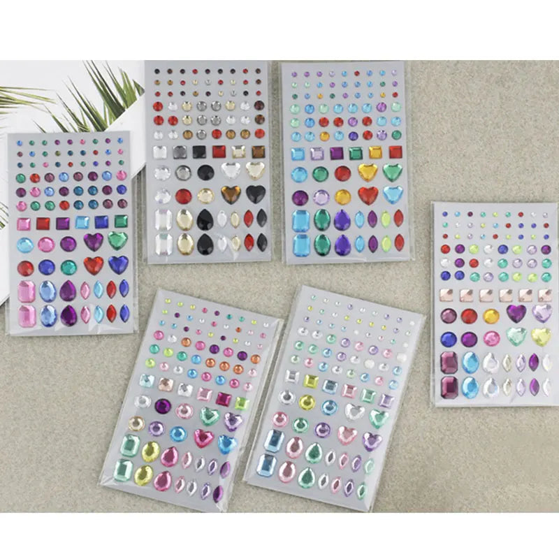 Povei Diamond Face Rhinestone Sticker Party Body Makeup Heart Craft Gems