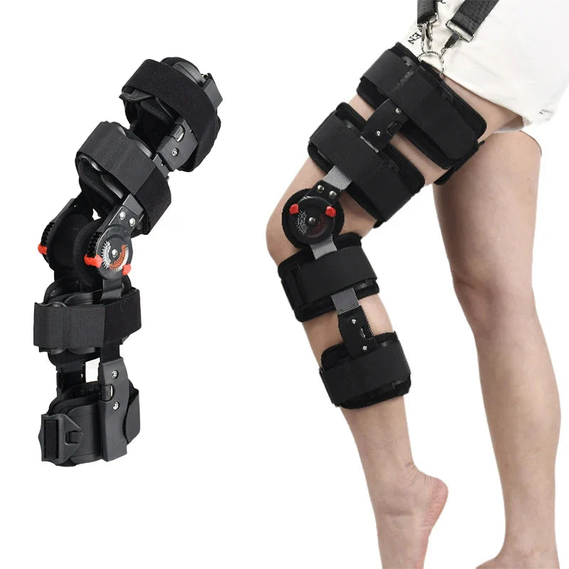 Povei Adjustable Hinged Knee Brace for Orthopedic Support & Joint Stabilization