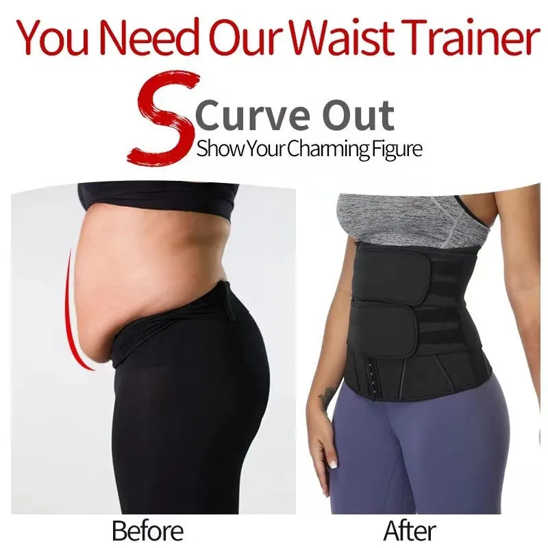 Povei Neoprene Waist Trainer Sauna Belt for Women Weight Loss Slimming Body Shaper Tummy Control