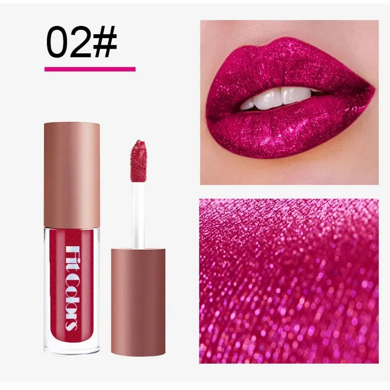 Povei Diamond Velvet Lip Gloss: Moisturizing Matte Liquid Lipstick Makeup