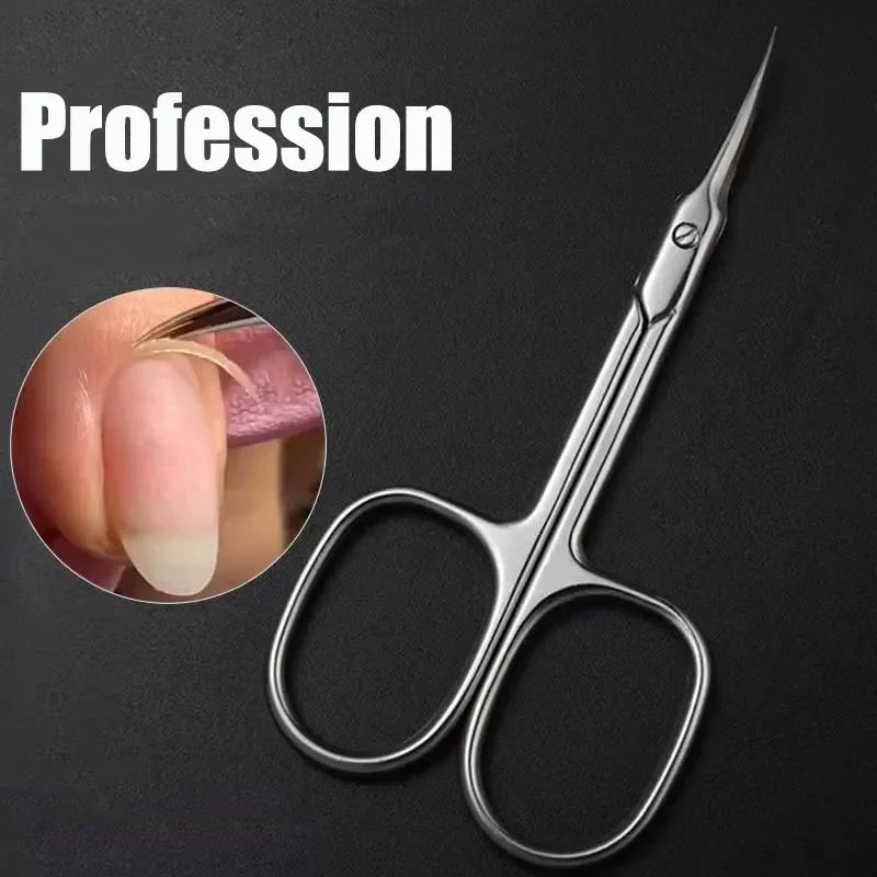 Povei Stainless Steel Cuticle Scissors Nail Clippers Professional Dead Skin Remover