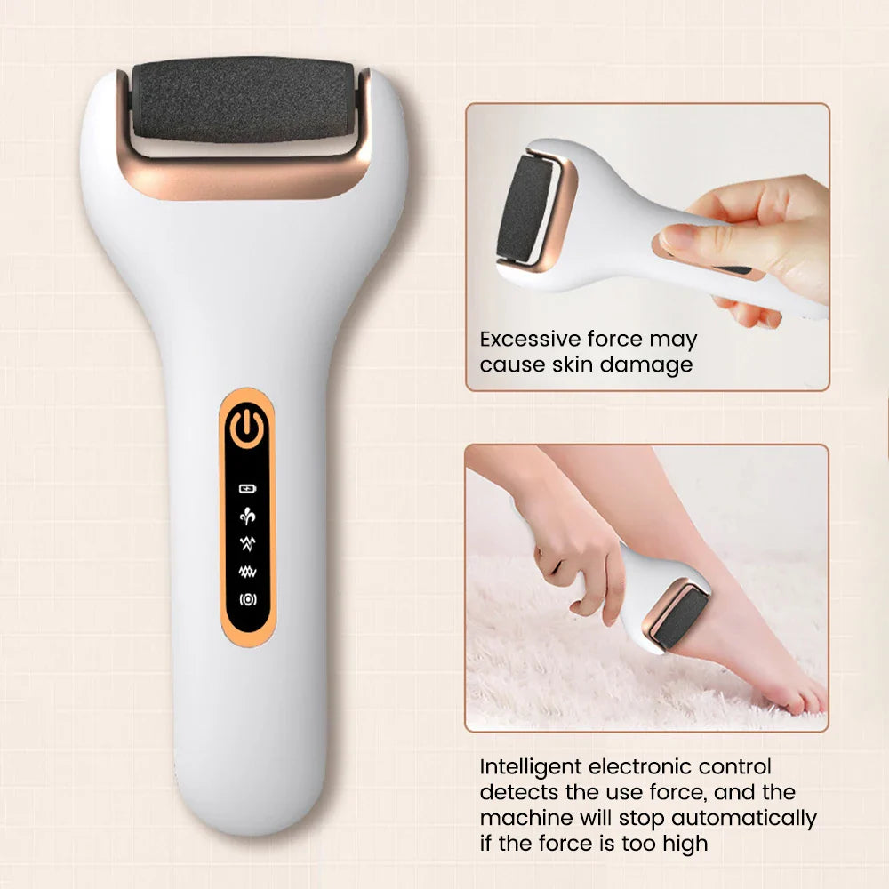 Povei Electric Foot File: Callus Remover & Foot Repair with Waterproof Grinder & Replacement Rollers