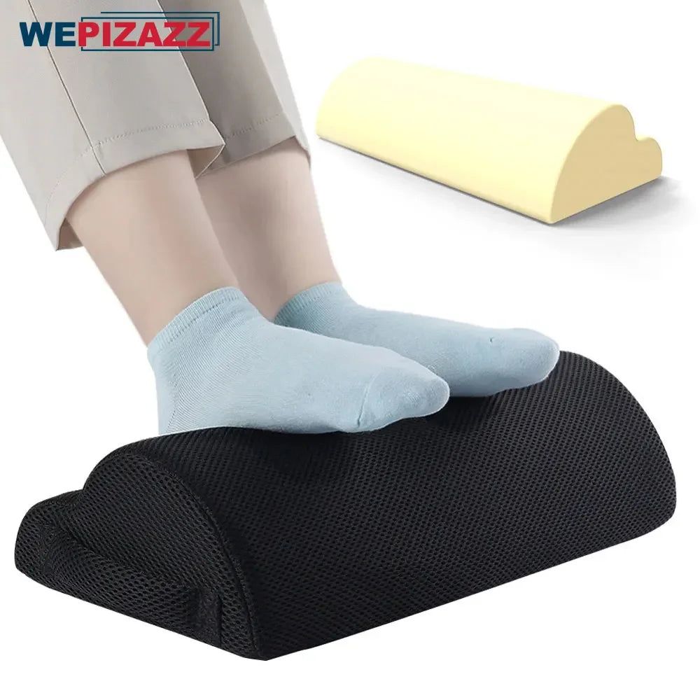 Povei Under Desk Foot Rest for Pain Relief & Comfort - Washable Cover