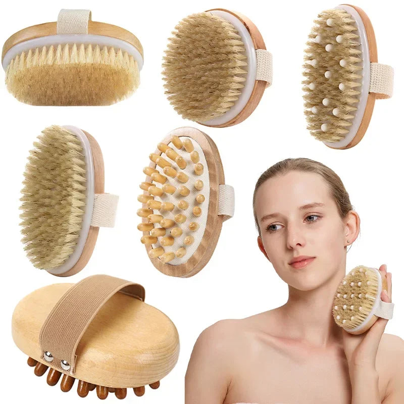 Povei Cellulite Brush Essential Oil Spa Massage Comb Dead Skin Remover