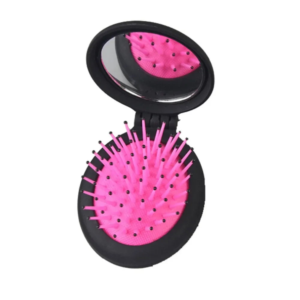 Povei Airbag Hair Comb with Mirror - Portable Scalp Massage & Styling Tool