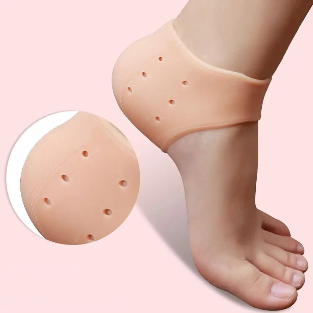 Povei Silicone Gel Heel Socks for Cracked Feet Care