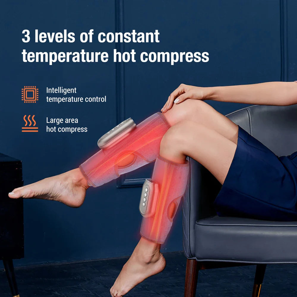 Povei Calf Massager: Heating Air Pressure Leg Massage for Blood Circulation