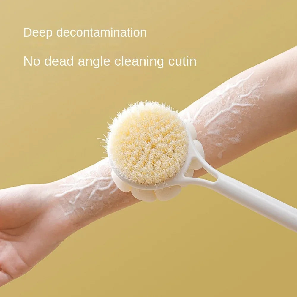 Povei Long Handle Bath Brush Back Scrubber Exfoliating Massage Tool