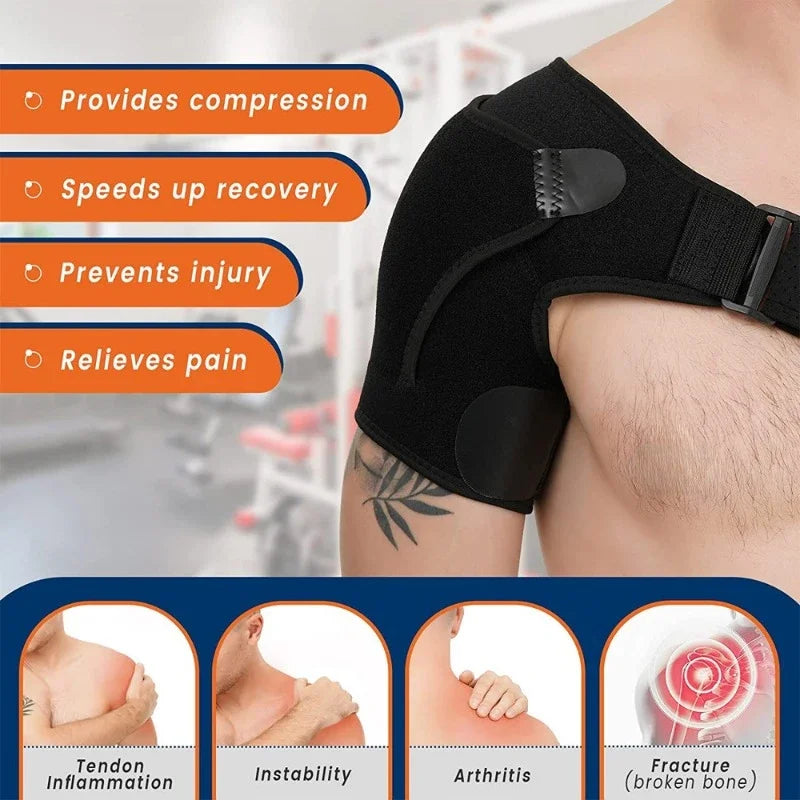 Povei Adjustable Shoulder Support Brace Pad for Men & Women