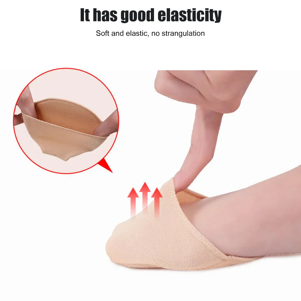 Povei Breathable Invisible Toe Covers for High Heels with Padding and Non-Skid Bottoms