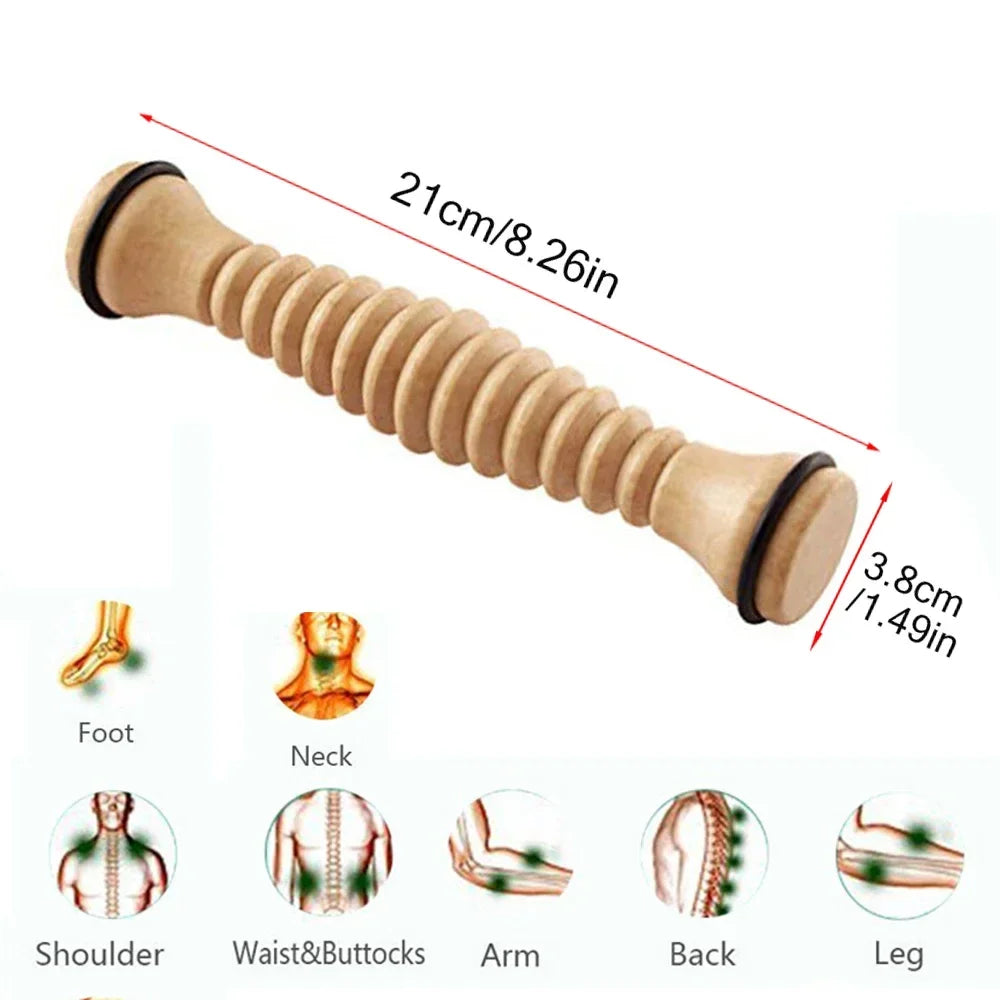 Povei Wood Foot Massage Roller for Plantar Fasciitis Deep Tissue Relief