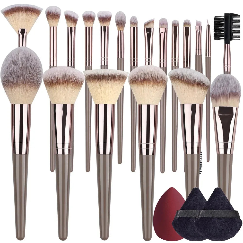 Povei 20pcs Makeup Brushes Set Face Professional Cosmetics Soft Beauty Tools