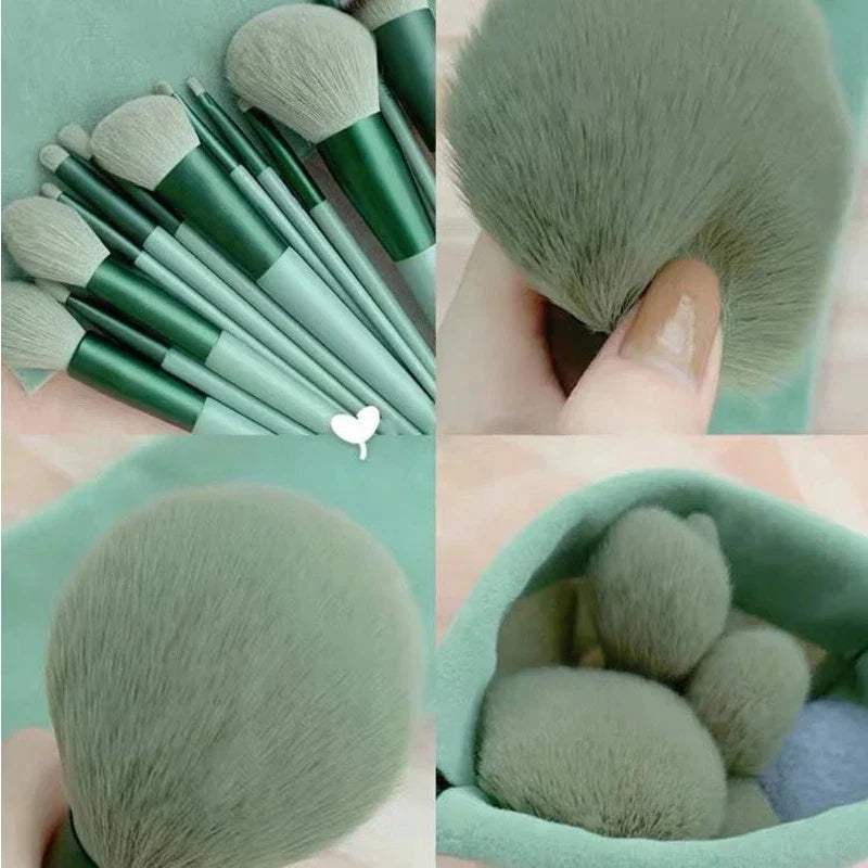 Povei 13-Piece Makeup Brushes Set with Quality Bag for Flawless Beauty