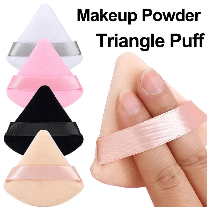 PCS Velvet Face Makeup Puff by Povei: Soft Triangle Powder Puff for Professional Beauty