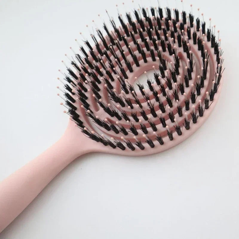 Povei Bristle Nylon Hair Massage Comb Detangling Brush Hairdressing Styling