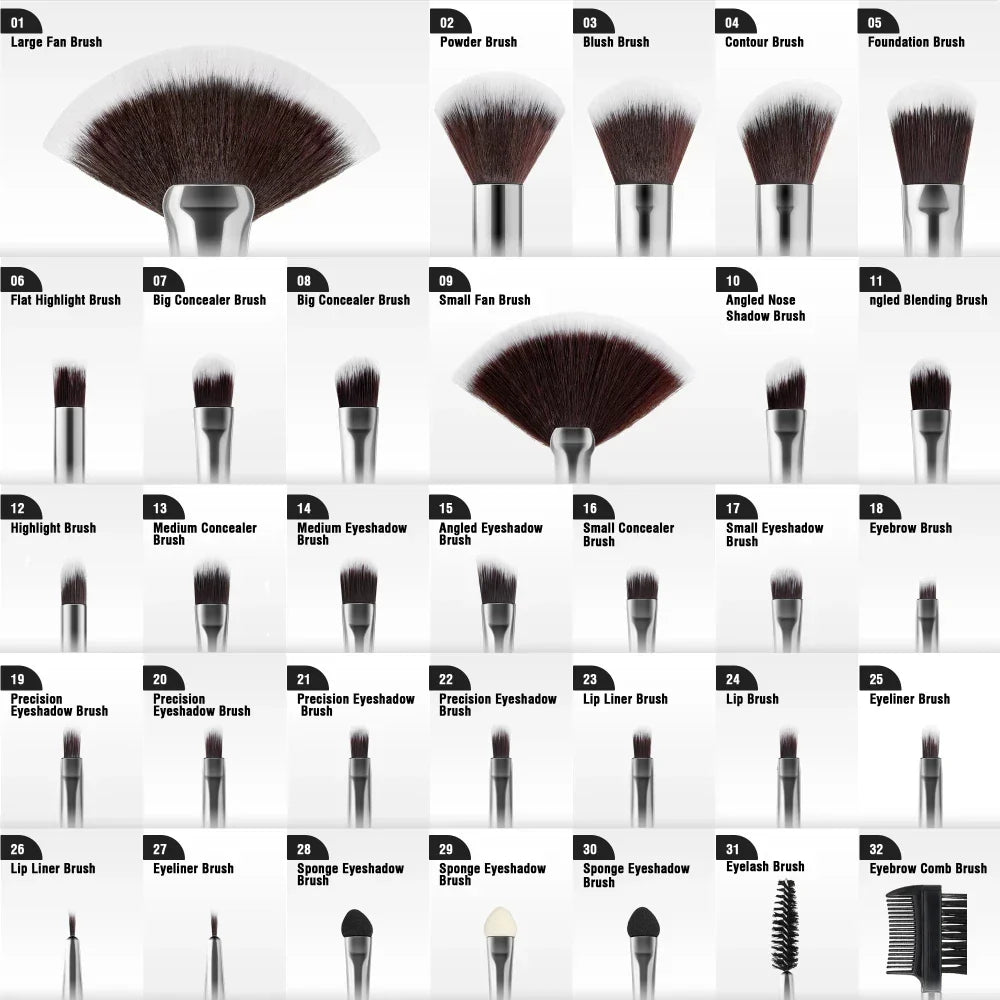 Povei 18PCS Makeup Brush Set Premium Synthetic for Flawless Beauty Makeup