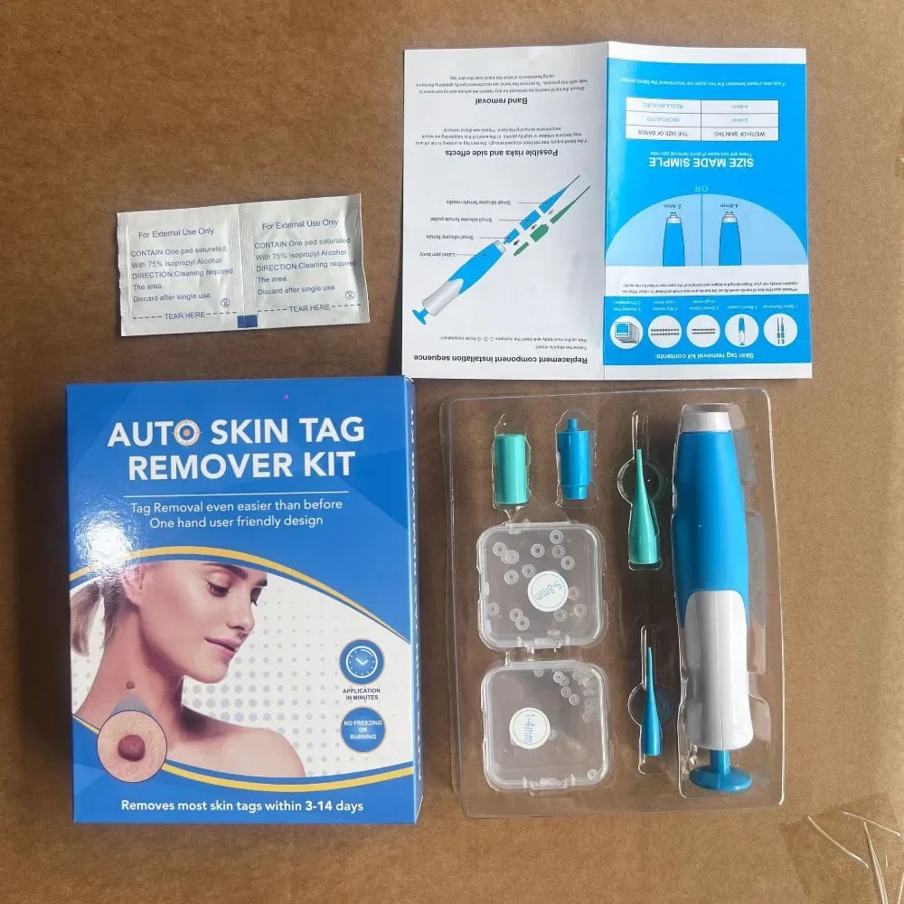 Povei Auto Skin Tag Mole Wart Removal Kit for Face & Body Skin Care