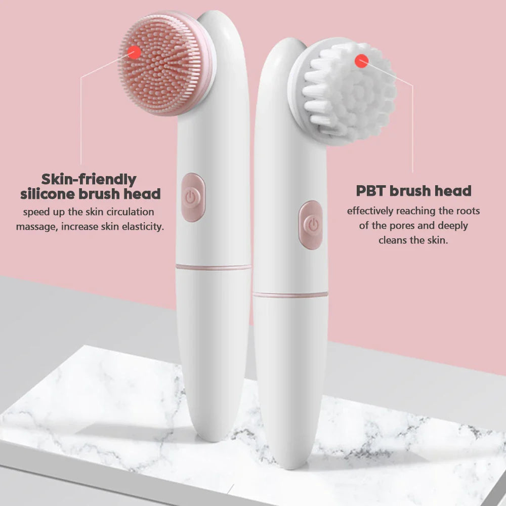 Povei Dual Speed Electric Face Cleanser: Waterproof Vibrating Facial Brush