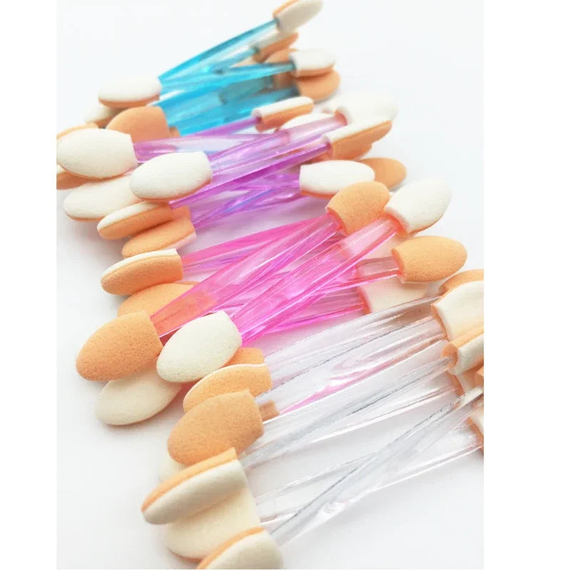 Povei Double-head Eyeshadow Brush Set for Women - 30Pcs Makeup Sponge Stick Applicators