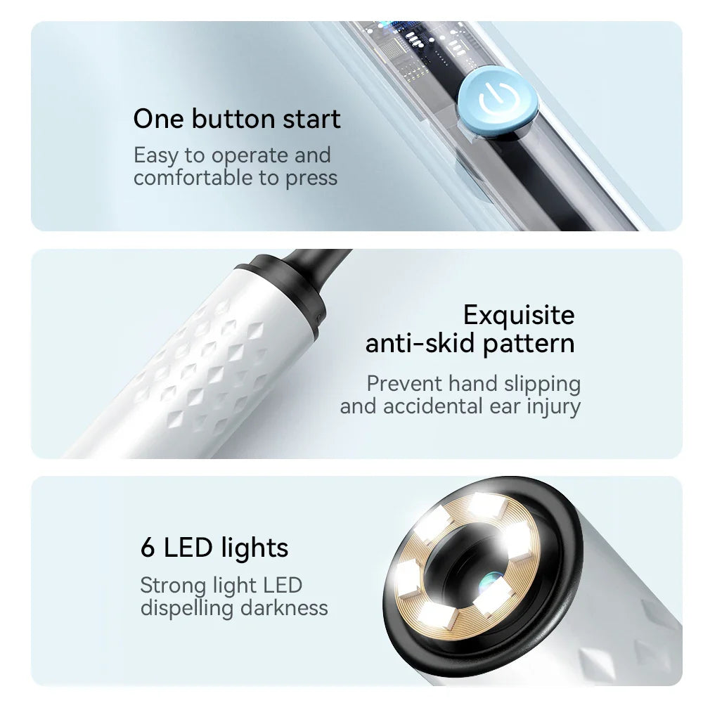 Povei Ear Care Kit: High-definition Otoscope with Luminous Endoscopy