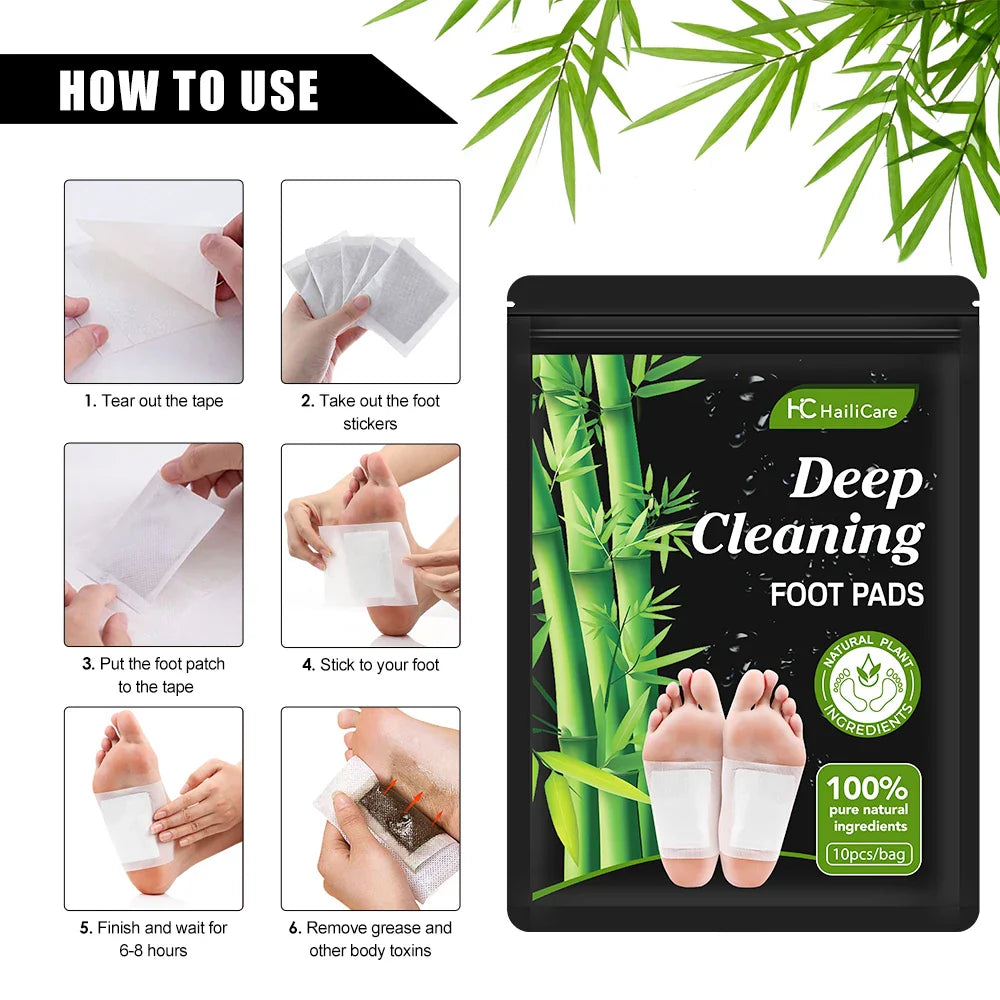 Povei Detox Foot Patches: Stress Relief, Deep Sleep, Herbal Sticker - 10PCS