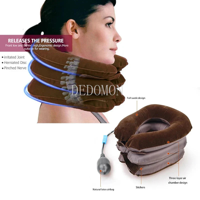 Povei Neck Stretcher Inflatable Air Traction Device for Pain Relief and Stress Reduction