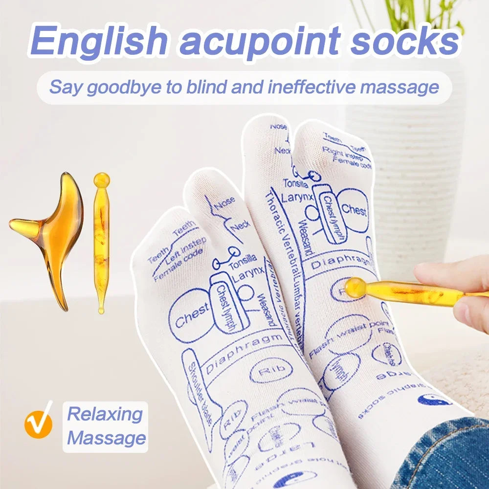 Povei Acupressure Foot Massager Socks Reflexology Foot Care Physiotherapy Massage Tool