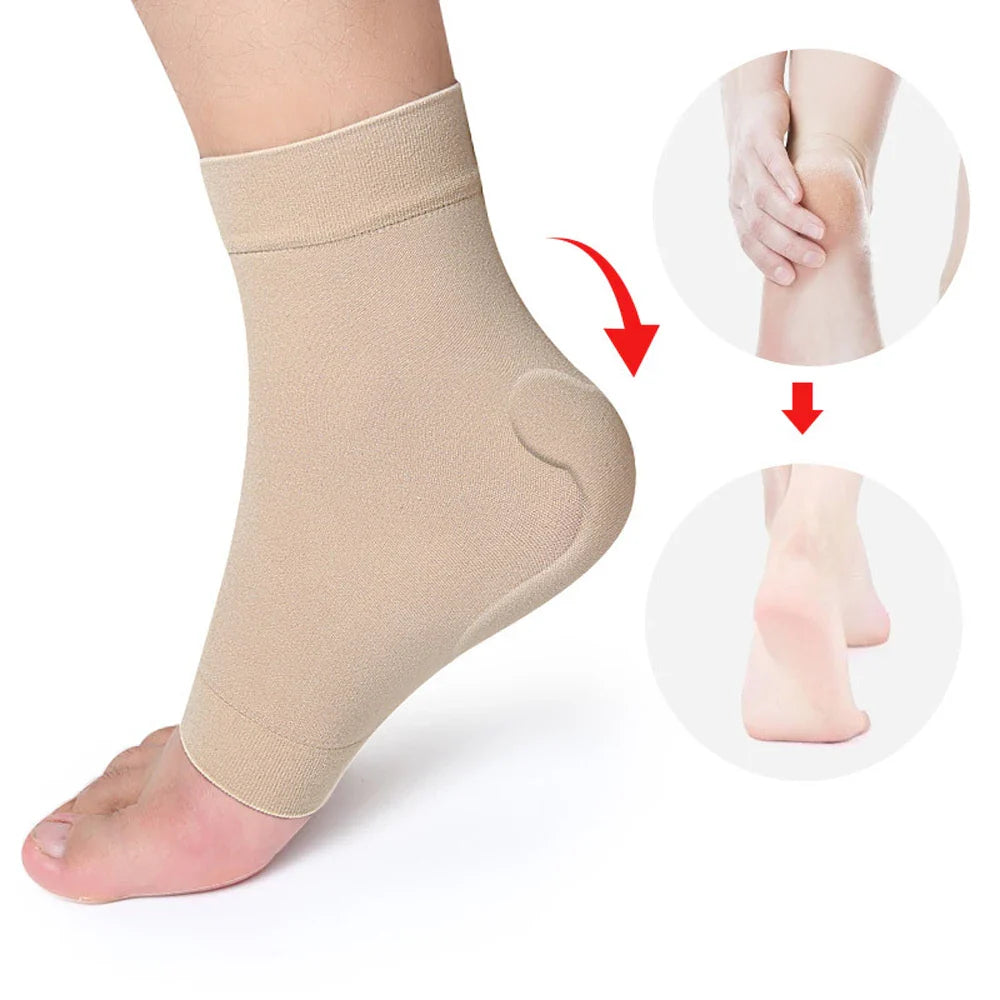 Povei Achilles Tendon Heel Protector Compression Padded Sleeves for Ankle Bone Protection