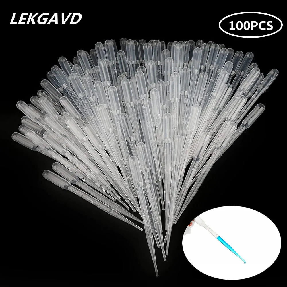 Povei 3ml Plastic Graduated Pipettes for Education