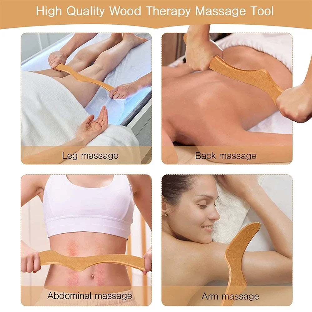 Povei Wood Therapy Cellulite Massager Roller - Professional Body Contouring Tool