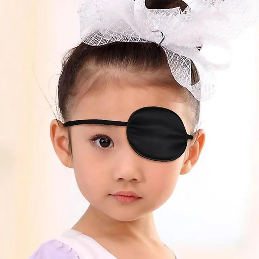 Povei Black Adjustable Concave Eye Patch for Halloween Party Pirate Cosplay