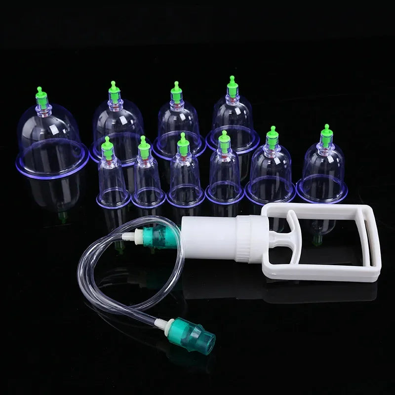 Povei 6Pcs Chinese Vacuum Cupping Massager Therapy Set for Slimming & Relaxation