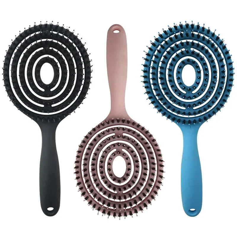 Povei Bristle Nylon Hair Massage Comb Detangling Brush Hairdressing Styling