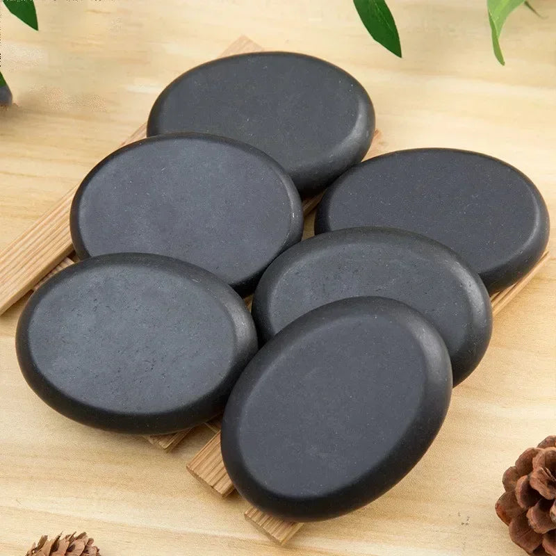 Povei Basalt Hot Stone Massage Rocks for Stress Relief and Back Pain Therapy