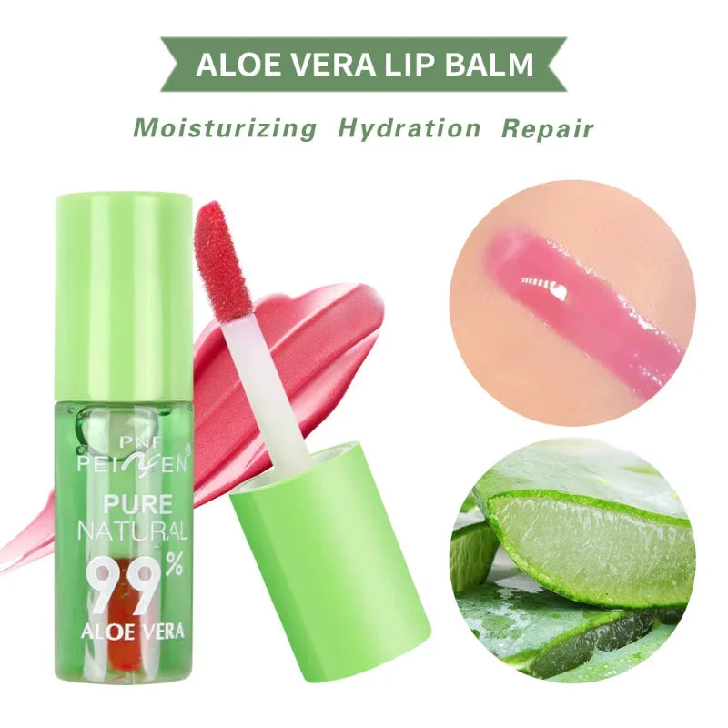 Povei Aloe Vera Lip Gloss: Moisturizing Color-changing Lipstick for Long-lasting Lips Care