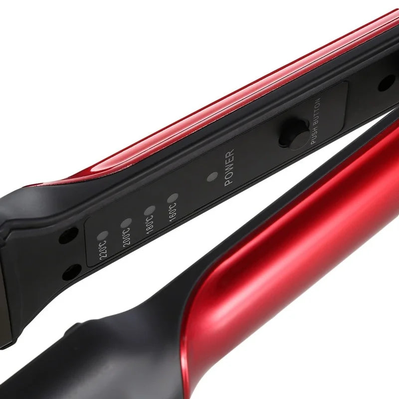 Povei KM-531 Titanium Hair Straightener Professional Flat Iron for Wet/Dry Styling