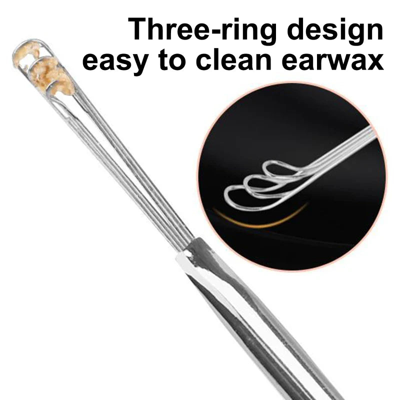 Stainless Steel Earpick Curette Cleaner by Povei: Handle Design for Ear Wax Removal