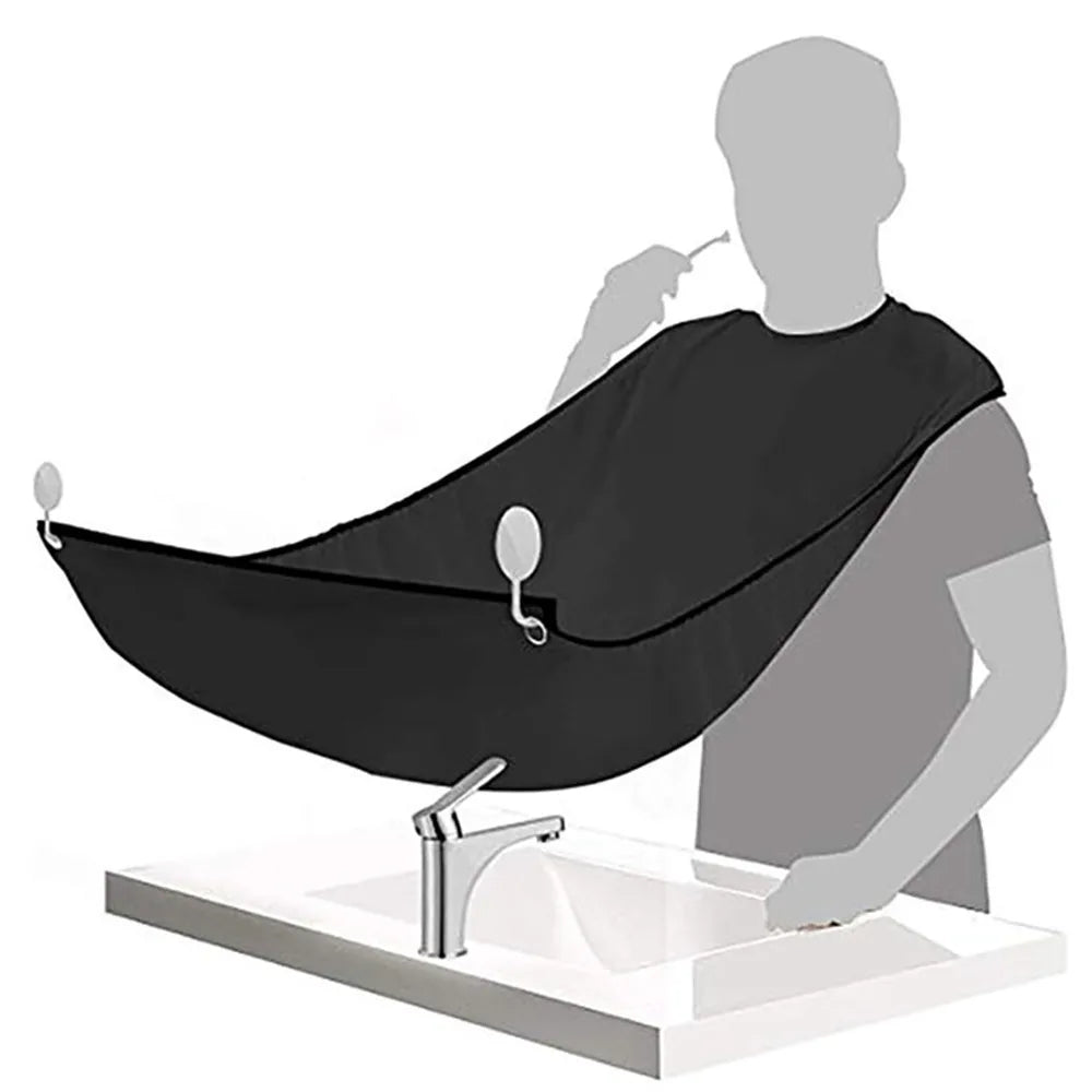 Povei Sucker Shaving Apron Men Bib Hair Shaver Cleaner Beard Care Adult Bibs