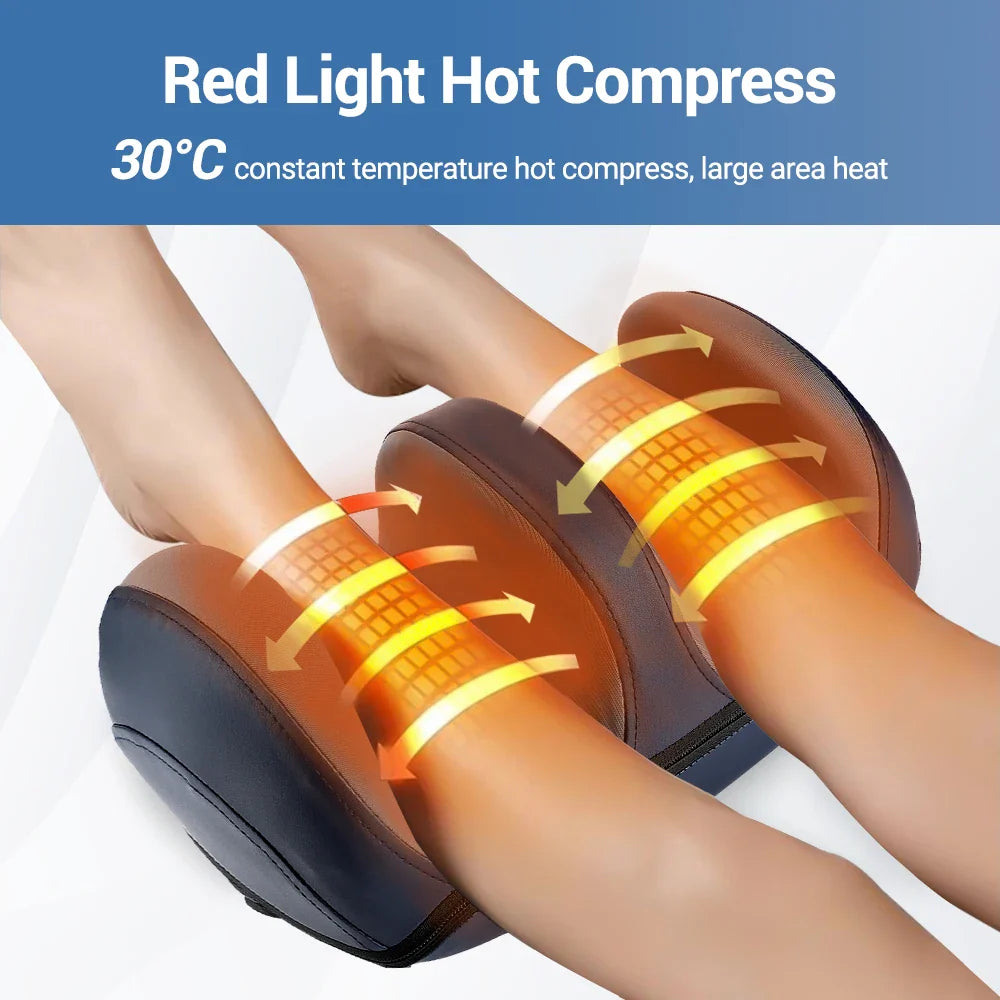 Povei Electric Calf Foot Massager: Remote Control, Kneading, Heating, Relieves Fatigue