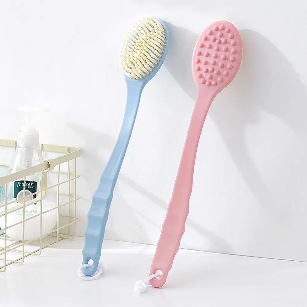 Povei Bath Brush: Exfoliating Back Massage Shower Sponge Scrubber