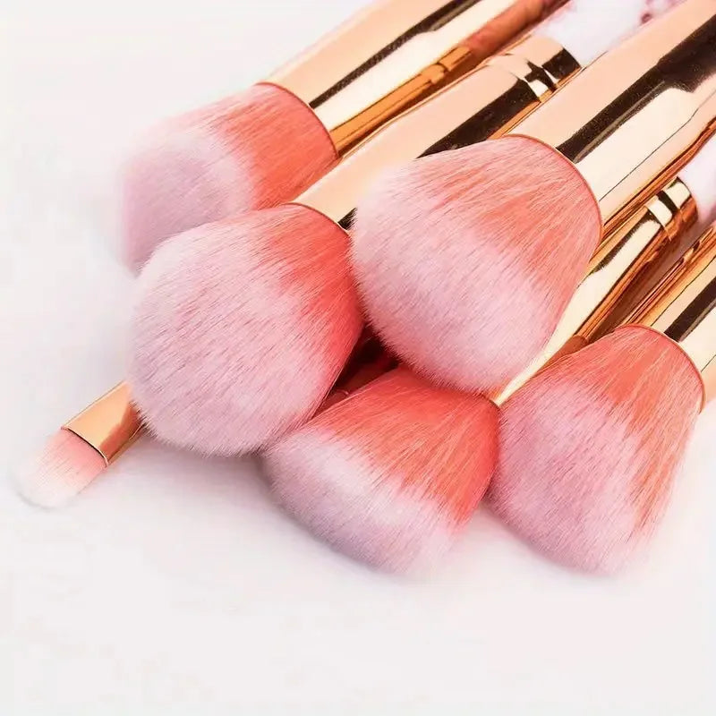 Povei 10-Piece Makeup Brush Set with Sponge for Blending Loose Powder